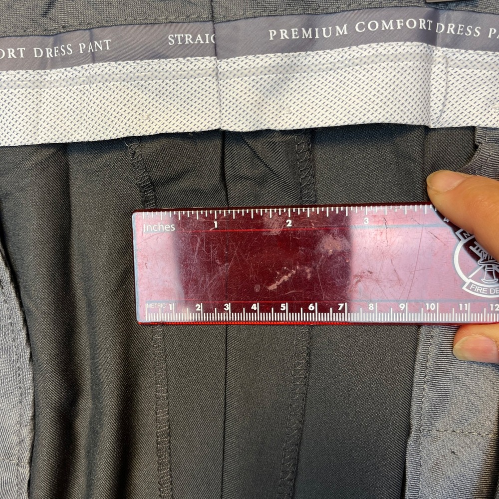 Haggar Premium Comfort Dress Pants Mens 44x29 Charcoal Gray Straight Fit Stretch - Picture 16 of 16